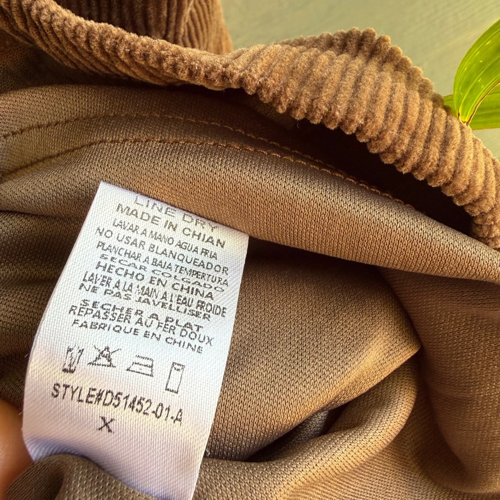 Arula Corduroy Mini Shift Dress Brown Sleeveless Cottagecore Size X - Picture 7 of 9